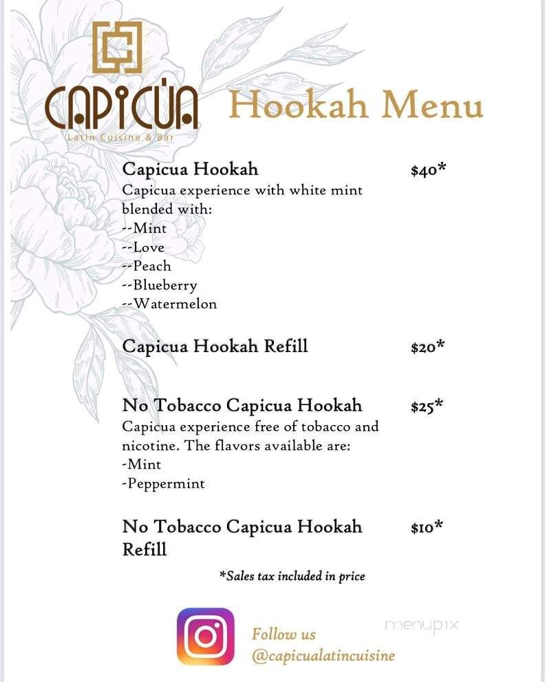Capicua Latin Cuisine & Bar - Mooresville, NC menu_pic