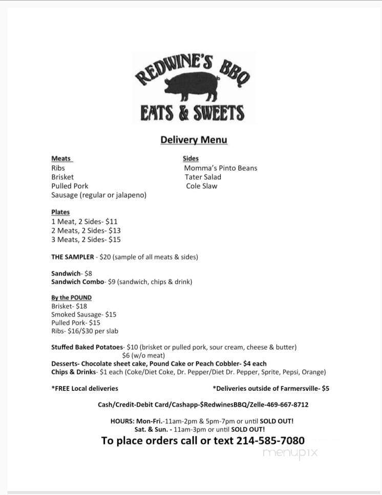 Redwine's BBQ Eats & Sweets - Farmersville, TX