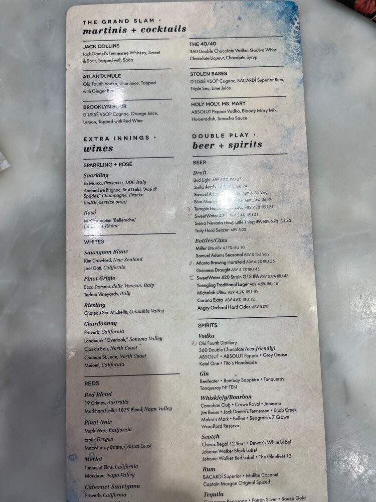 The 40/40 Club Atlanta - Atlanta, GA menu_pic