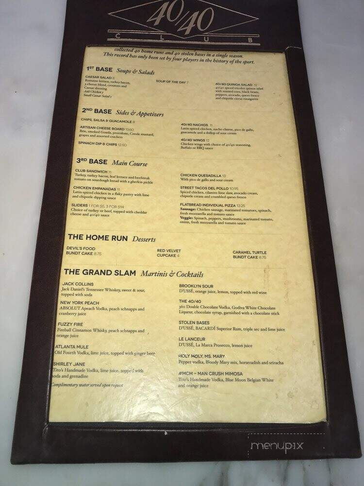The 40/40 Club Atlanta - Atlanta, GA menu_pic