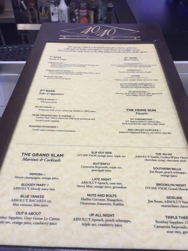 The 40/40 Club Atlanta - Atlanta, GA menu_pic