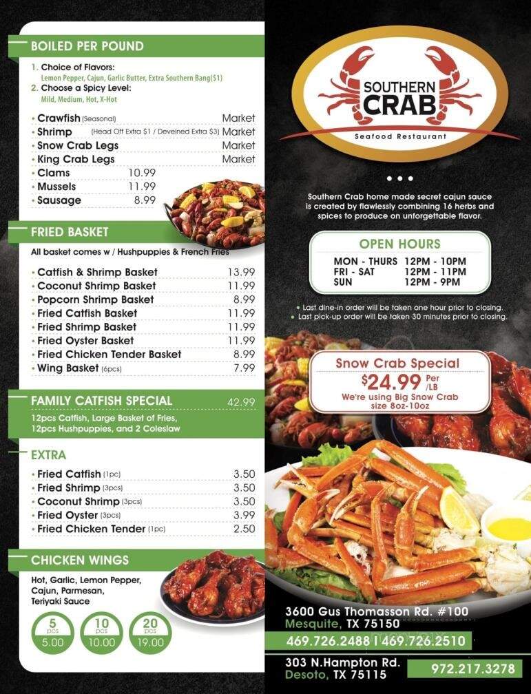 Southern Crab - Desoto, TX menu_pic