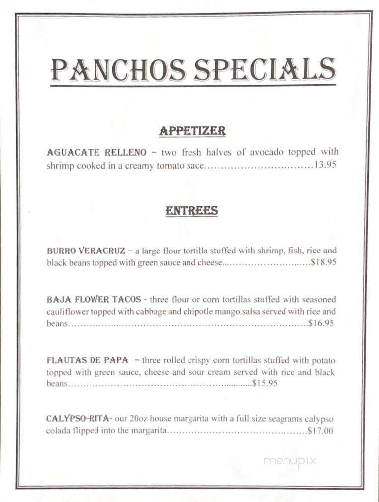 Senor Panchos - Thomaston, CT menu_pic
