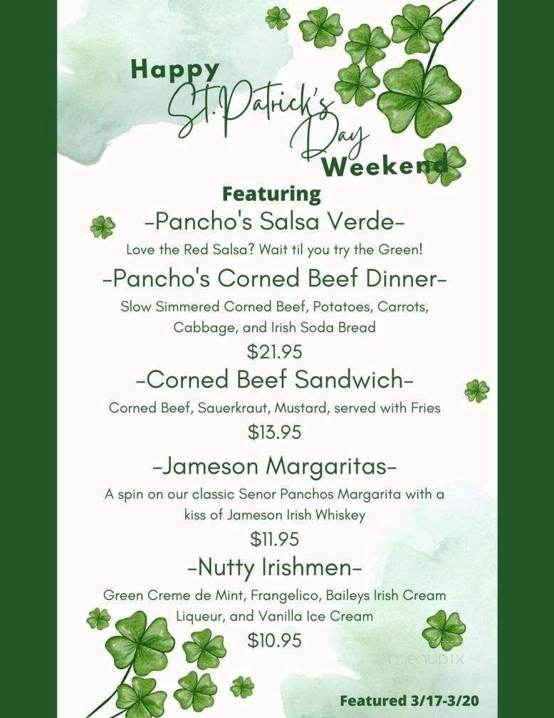 Senor Panchos - Thomaston, CT menu_pic
