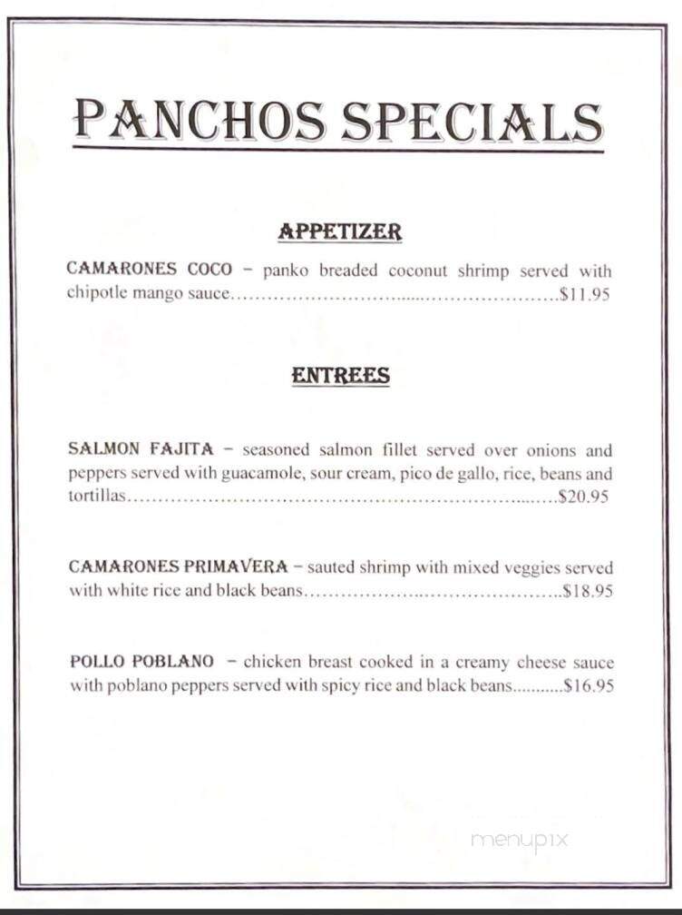 Senor Panchos - Thomaston, CT menu_pic