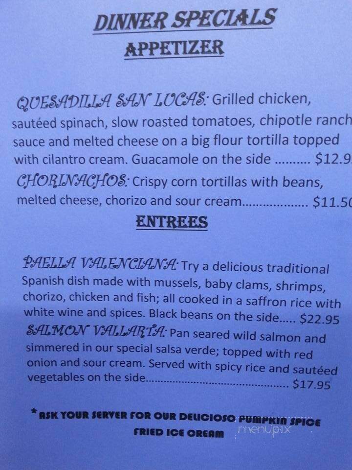 Senor Panchos - Thomaston, CT menu_pic