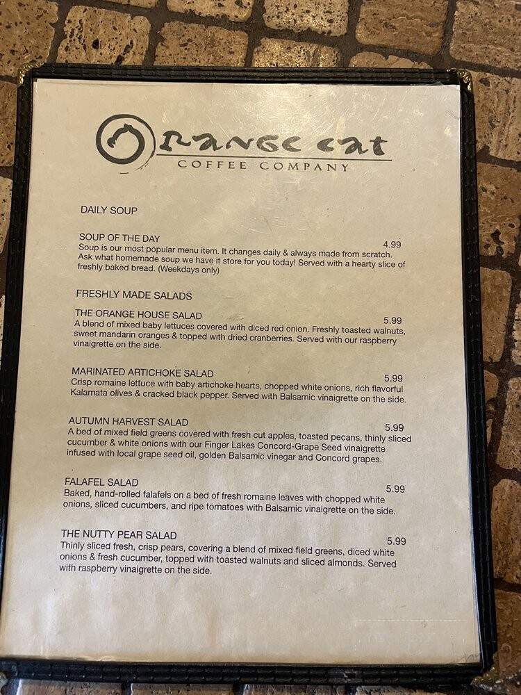 Orange Cat Coffee - Lewiston, NY menu_pic