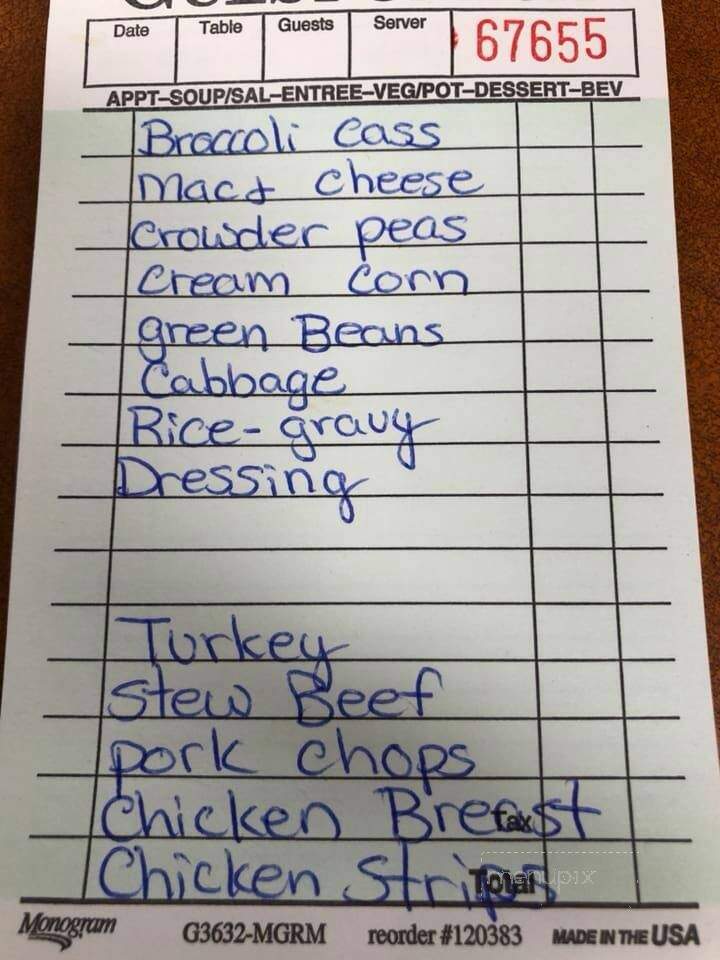Steakhouse Cafeteria - Walhalla, SC menu_pic