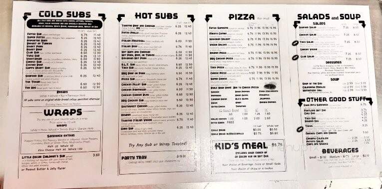 Fatzo's Sub & Pizza Shop - Two Rivers, WI menu_pic