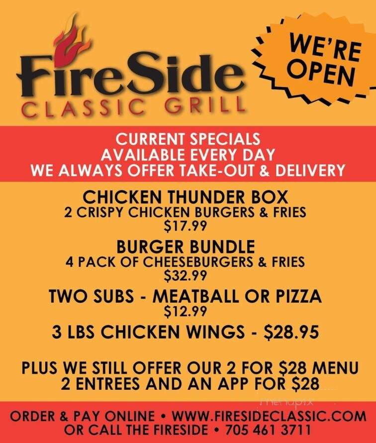 Fireside Classic Grill - Elliot Lake, ON menu_pic