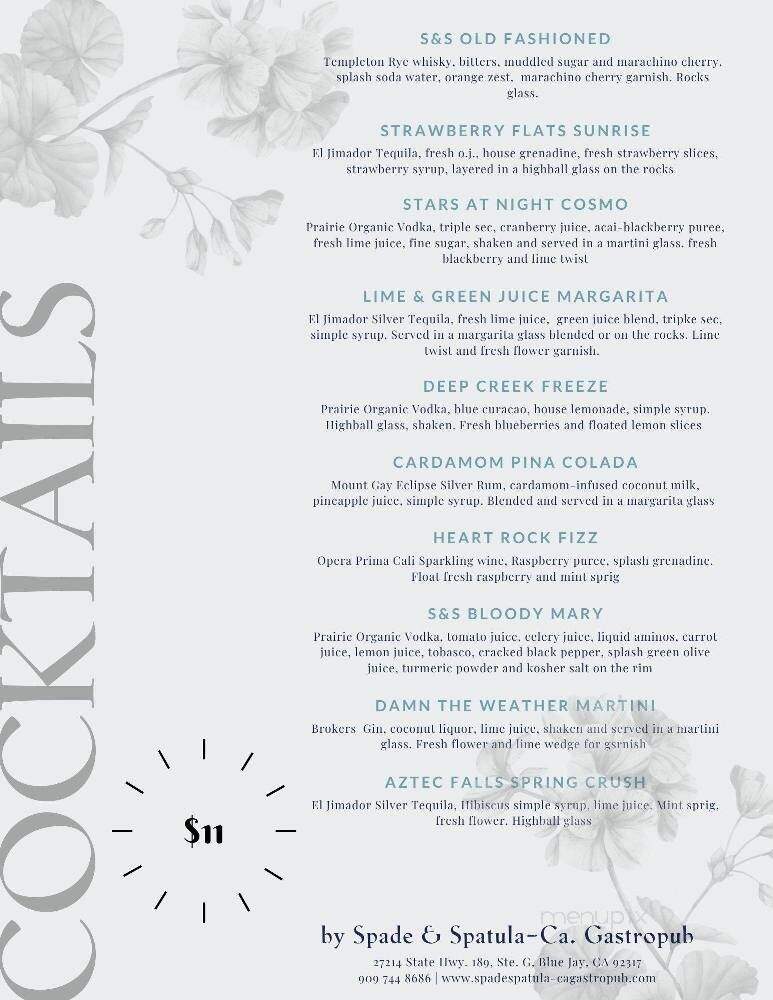 Spade and Spatula - Blue Jay, CA menu_pic