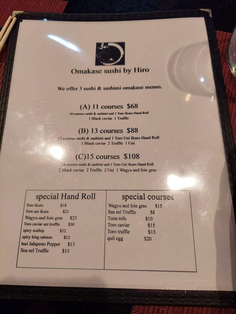 Omakase Sushi By Hiro - Brooklyn, NY menu_pic