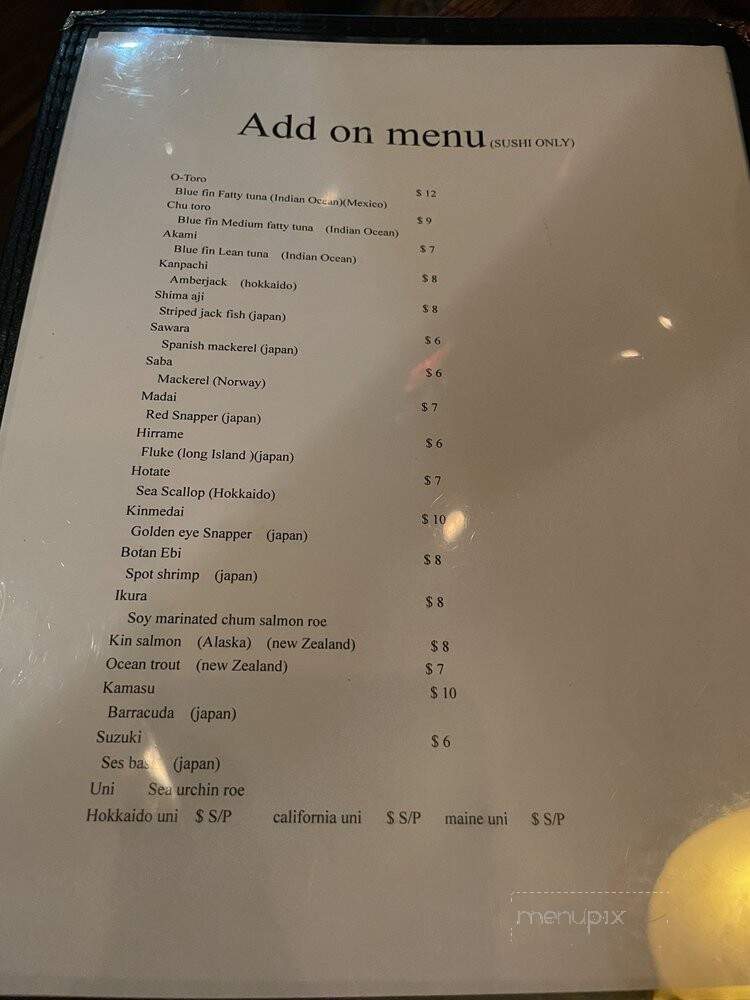 Omakase Sushi By Hiro - Brooklyn, NY menu_pic