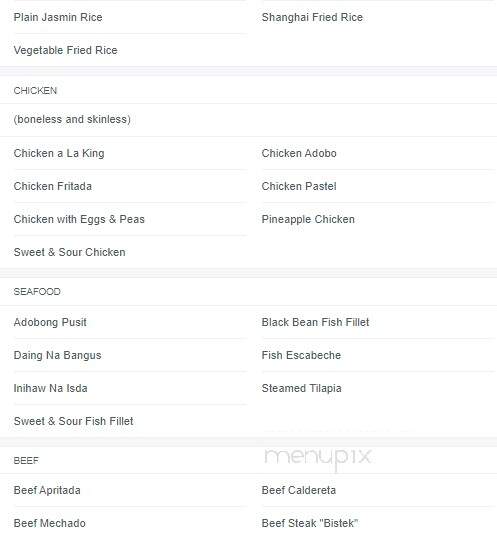 Maynila - Staten Island NY, NY menu_pic