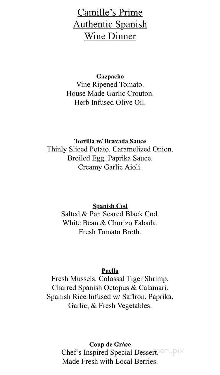 Camille's Prime - Mount Pleasant, MI menu_pic