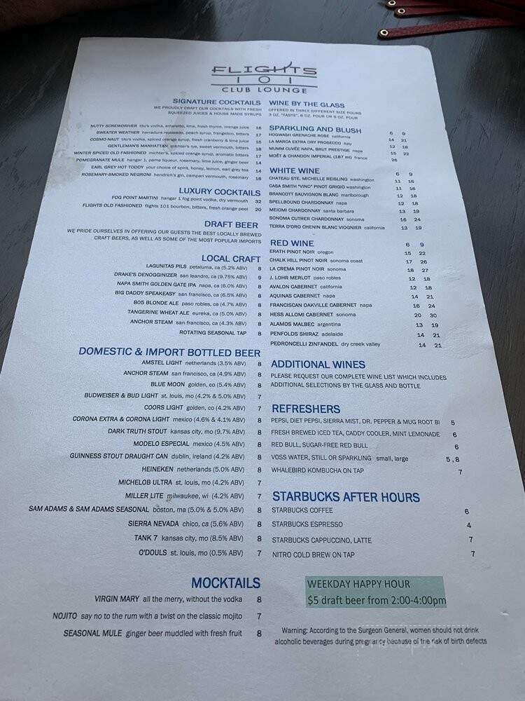 San Francisco Airport Marriott - Burlingame, CA menu_pic