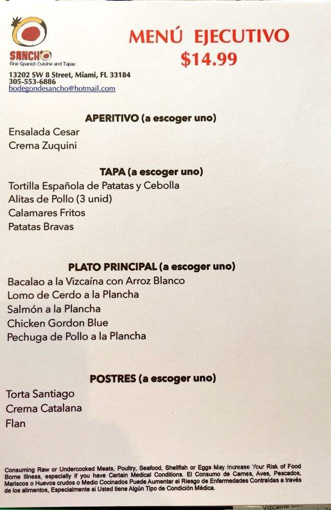 Sancho Restaurant - Miami, FL menu_pic