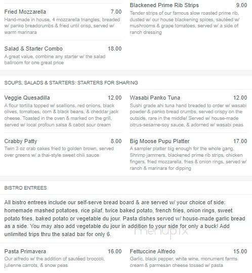 Fire & Ice Restaurant - Middlebury, VT menu_pic