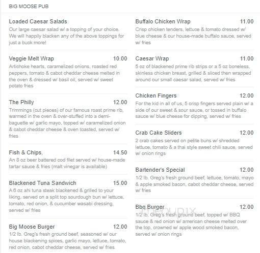 Fire & Ice Restaurant - Middlebury, VT menu_pic
