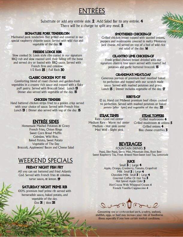White Pines Inn - Mount Morris, IL menu_pic