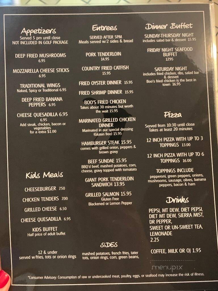 Nineteenth Hole - Harrodsburg, KY menu_pic