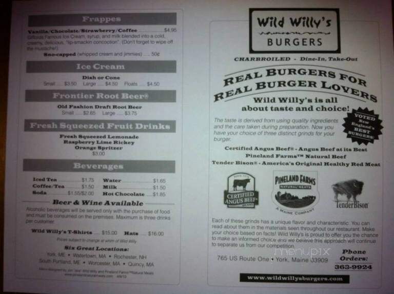 Wild Willy's Burgers - York, ME