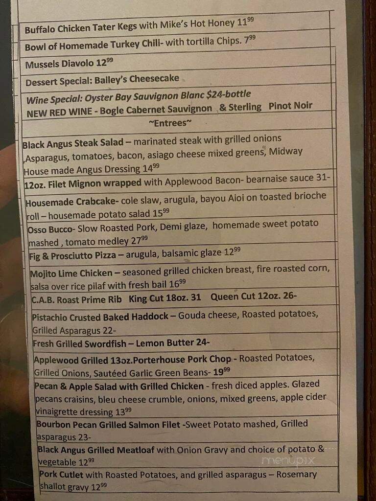 Midway Restaurant - Dedham, MA menu_pic