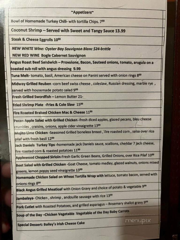 Midway Restaurant - Dedham, MA menu_pic