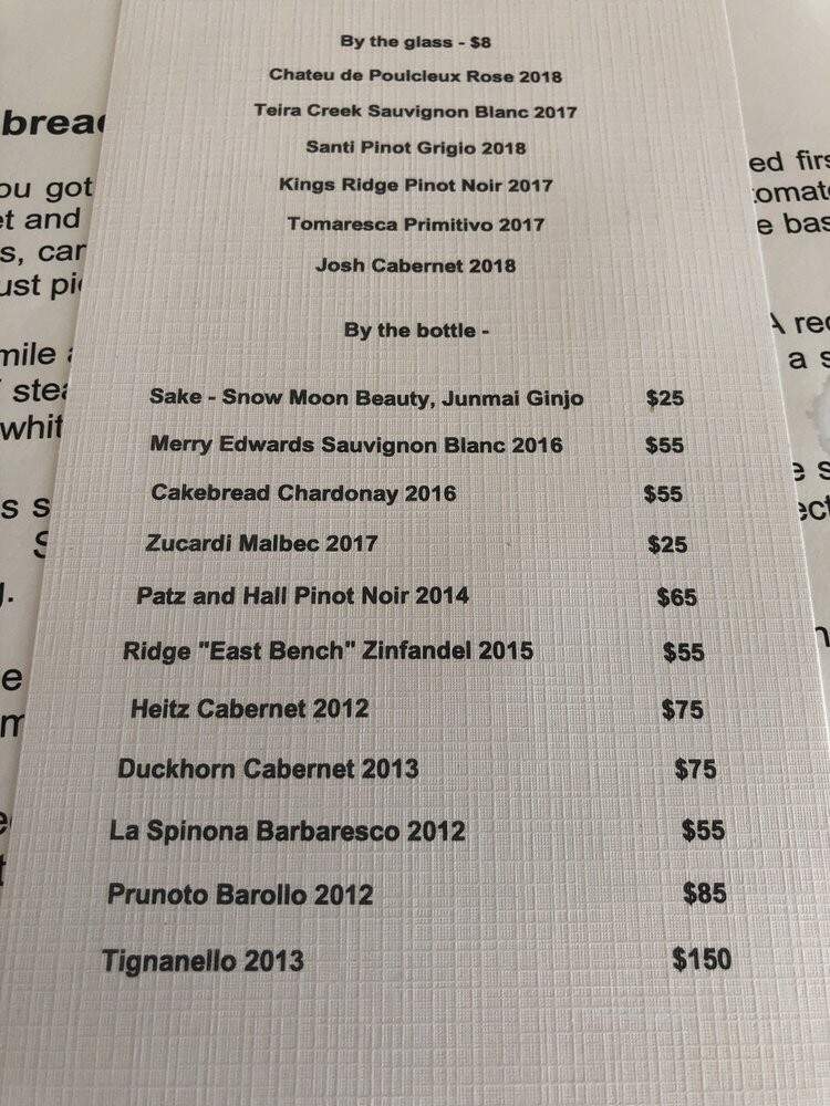 Monteverde Restaurant - Cortlandt Manor, NY menu_pic