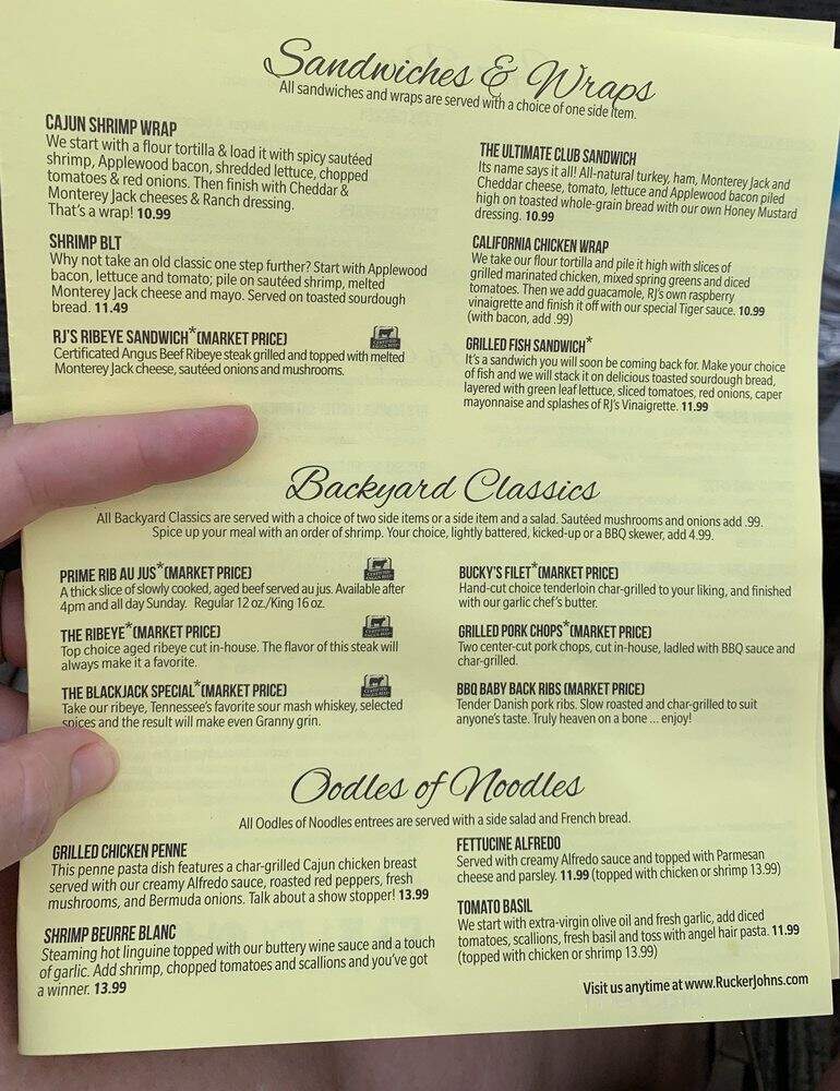 Rucker John's Restaurant - Emerald Isle, NC menu_pic