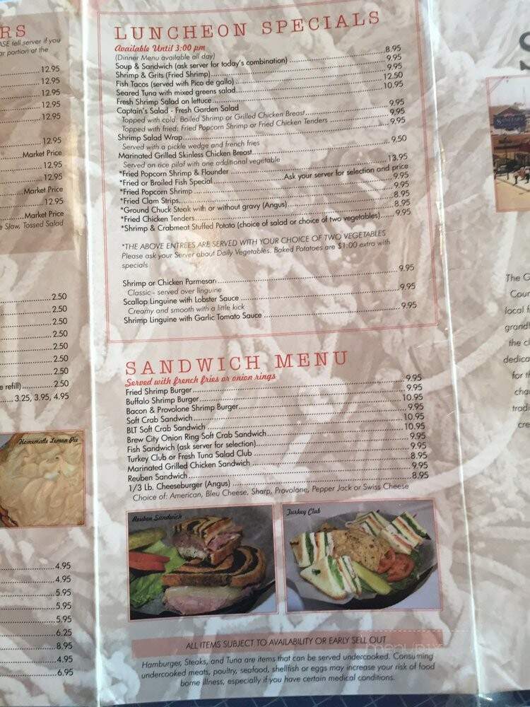Sanitary Fish Market & Restaurant - Morehead City, NC menu_pic