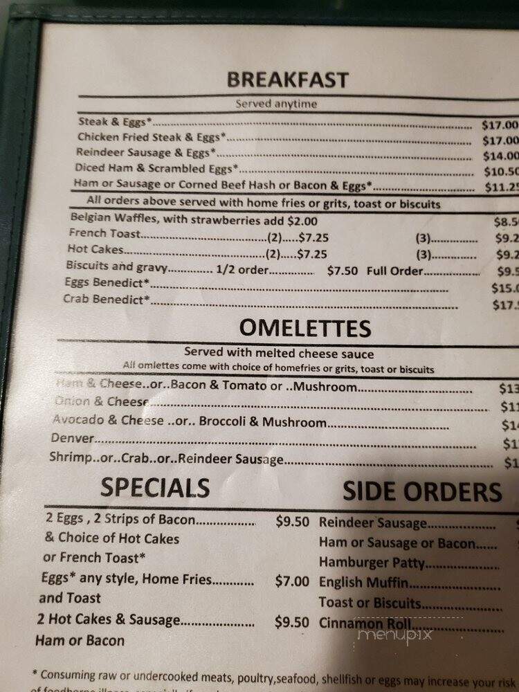 Gwennies Old Alaska Restaurant - Anchorage, AK menu_pic