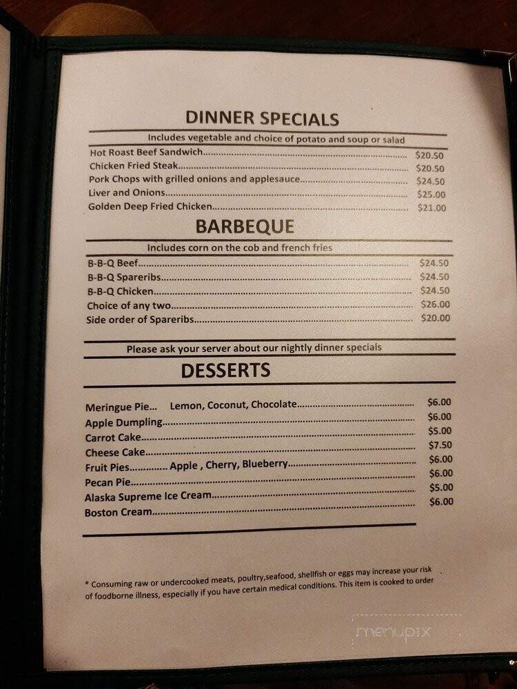 Gwennies Old Alaska Restaurant - Anchorage, AK menu_pic