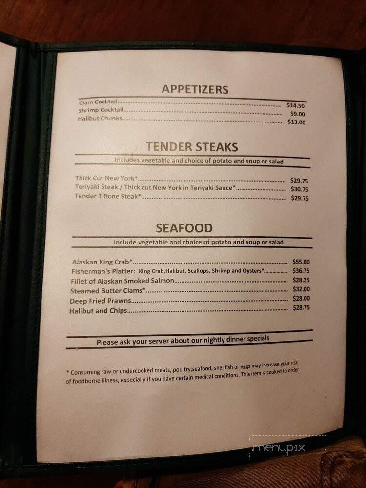 Gwennies Old Alaska Restaurant - Anchorage, AK menu_pic