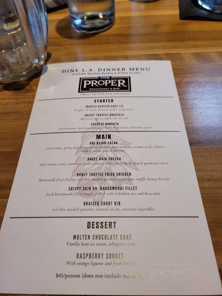 The Proper Restaurant and Bar - La Canada Flintridge, CA menu_pic