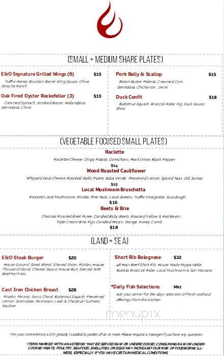 Ember & oak - Melbourne, FL menu_pic