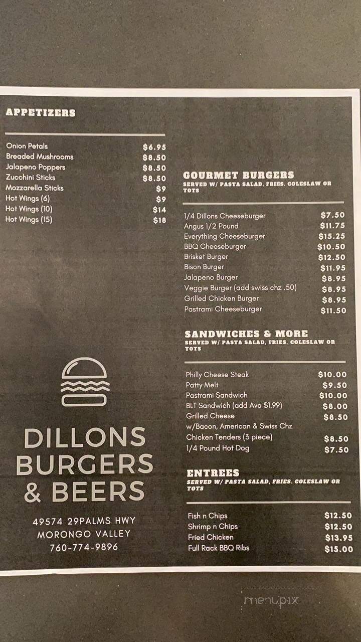 Dillon's Burgers and Beer - Morongo Valley, CA