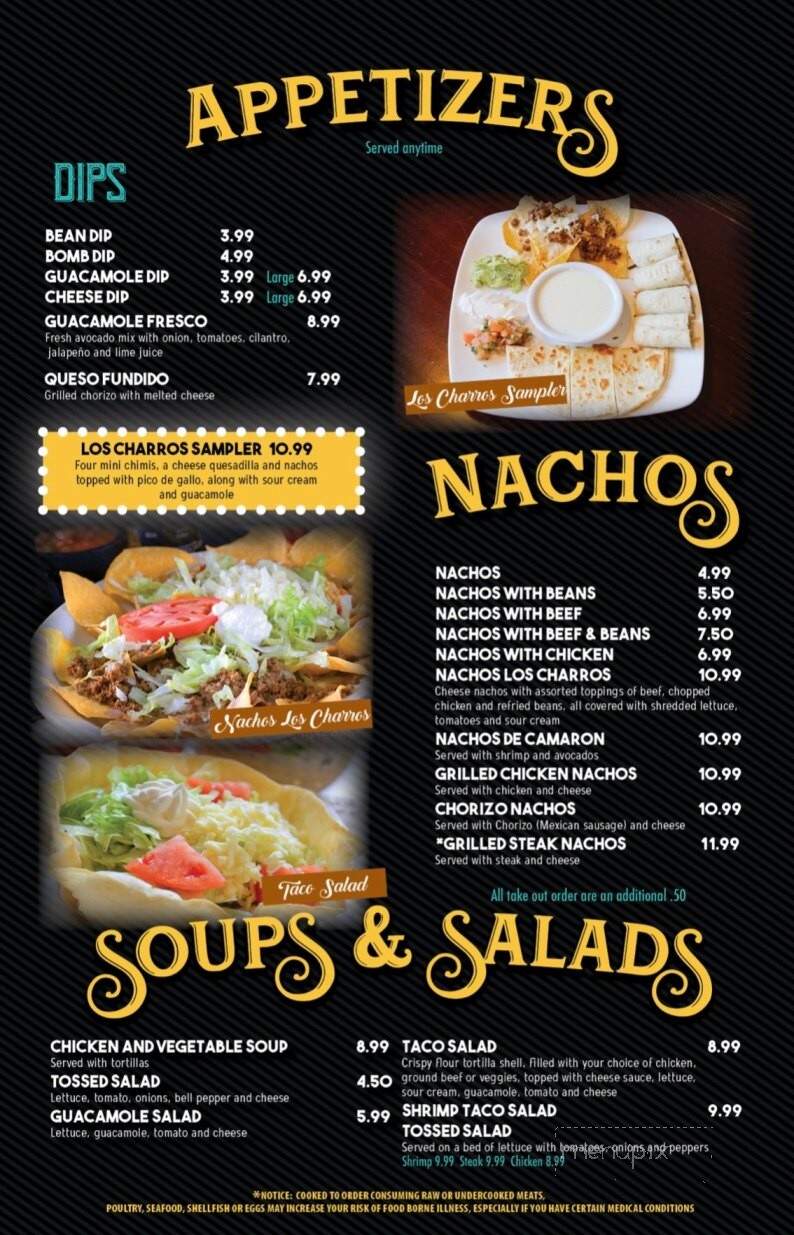 Los Charros - Macomb, IL menu_pic