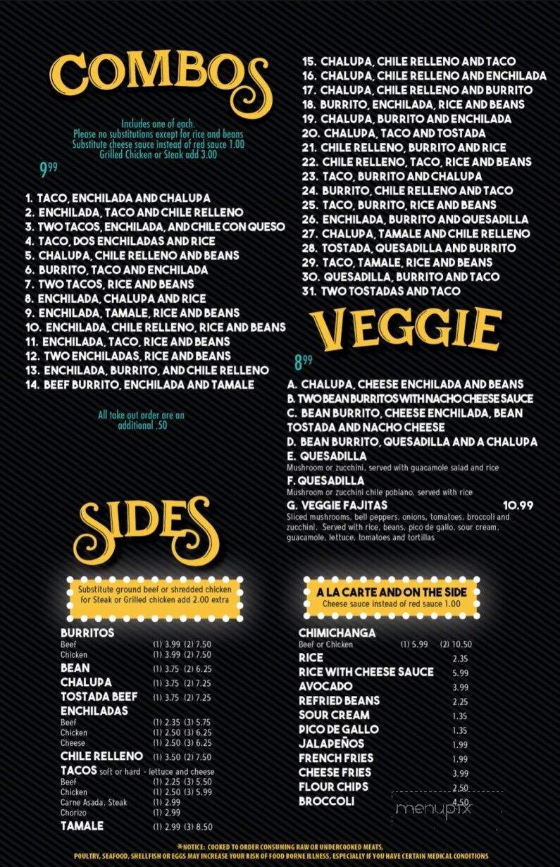 Los Charros - Macomb, IL menu_pic
