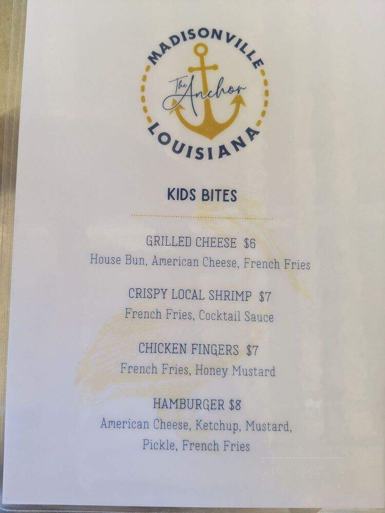 The Anchor - Madisonville, LA menu_pic