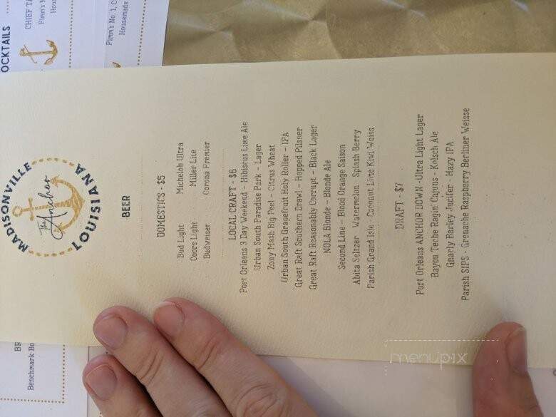 The Anchor - Madisonville, LA menu_pic