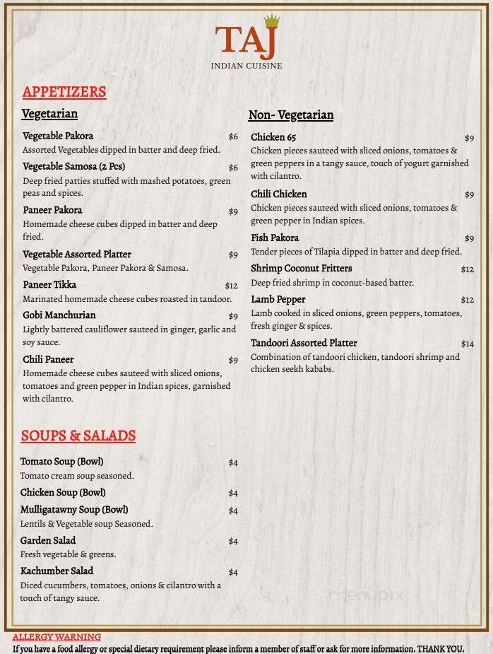Taj Indian Cuisine - Hickory, NC