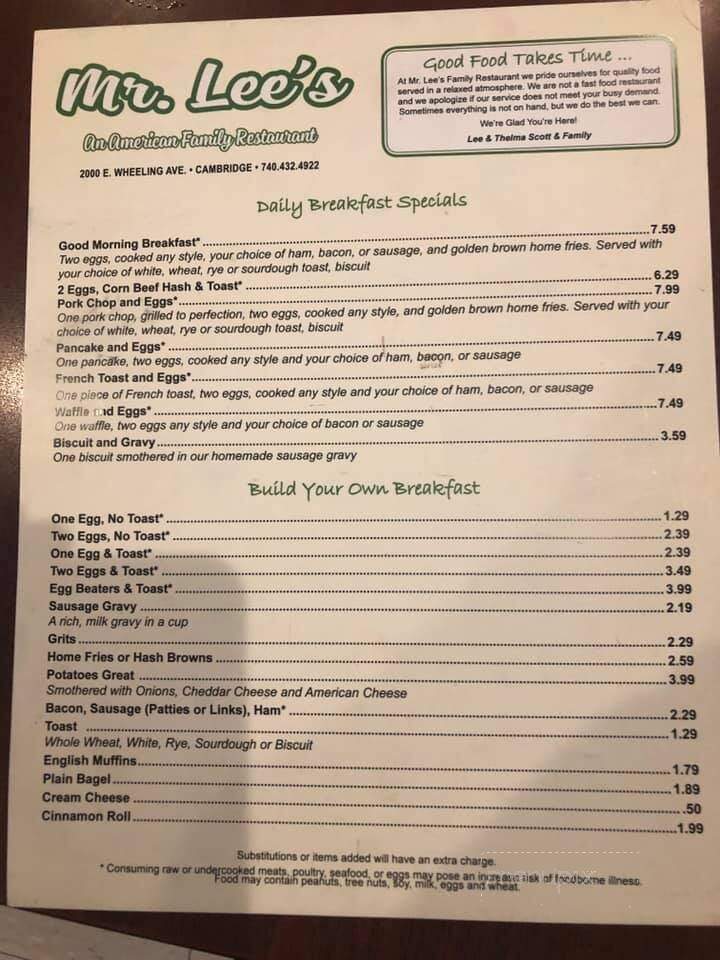 Mr Lee's Restaurant - Cambridge, OH