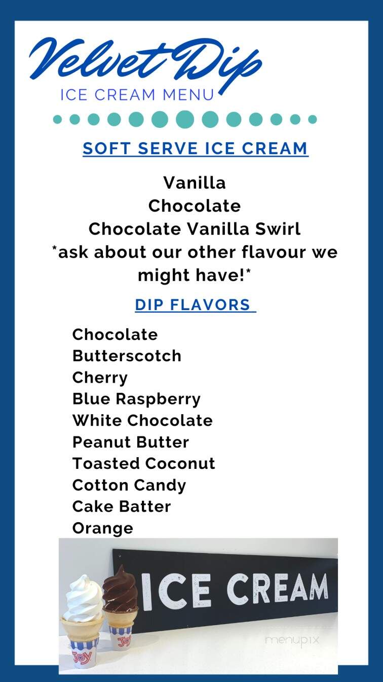 Velvet Dip - Brandon, MB menu_pic