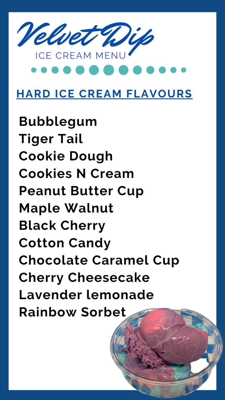Velvet Dip - Brandon, MB menu_pic