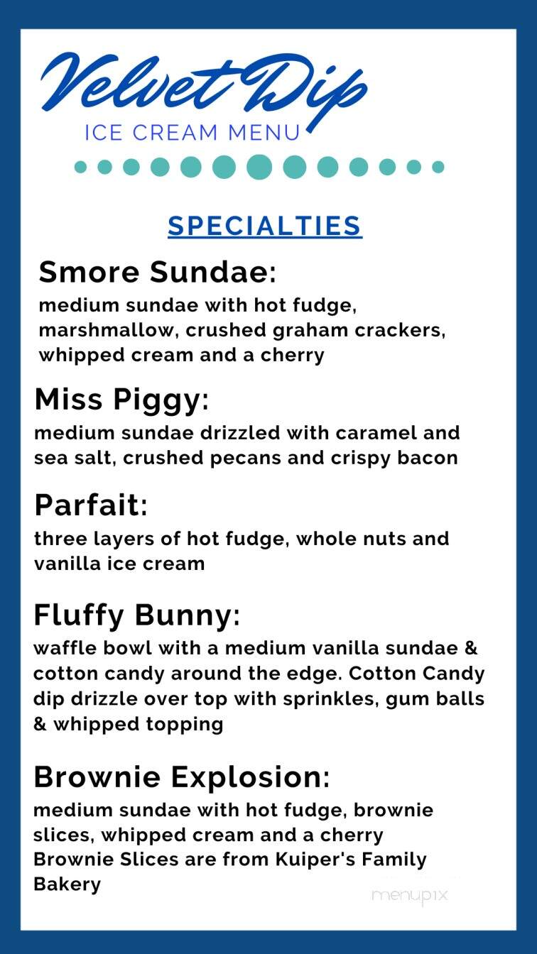 Velvet Dip - Brandon, MB menu_pic