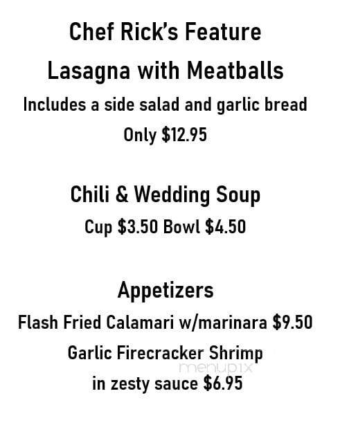 Hotel Conneaut - Conneaut Lake, PA menu_pic