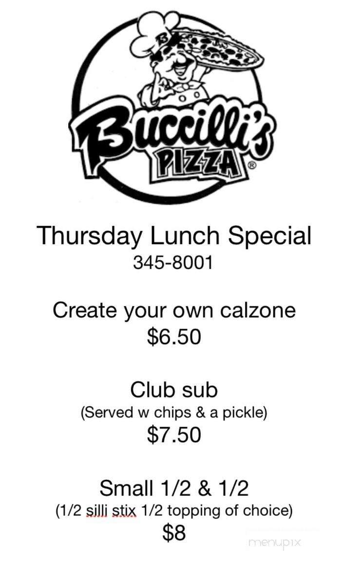 Buccilli's Pizza - West Branch, MI menu_pic