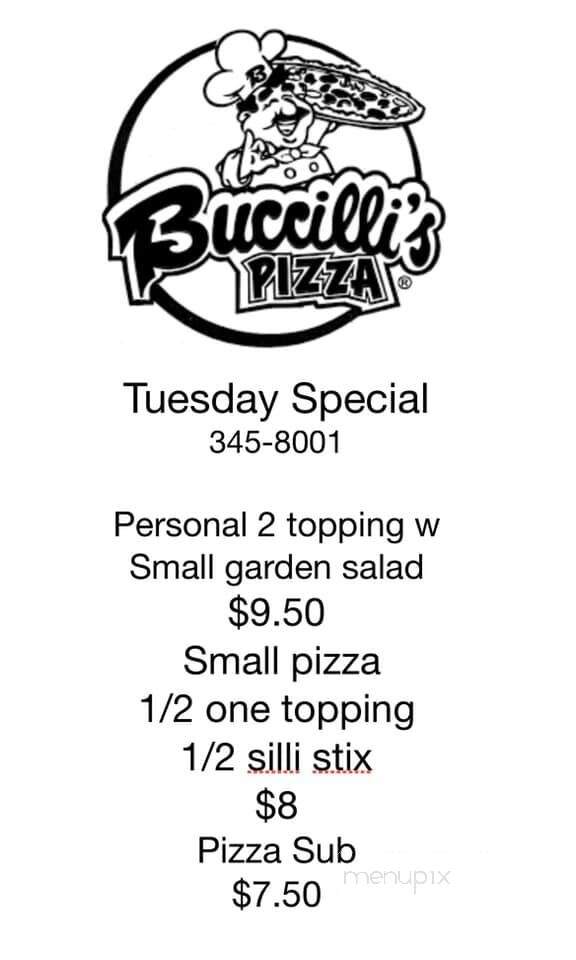 Buccilli's Pizza - West Branch, MI menu_pic