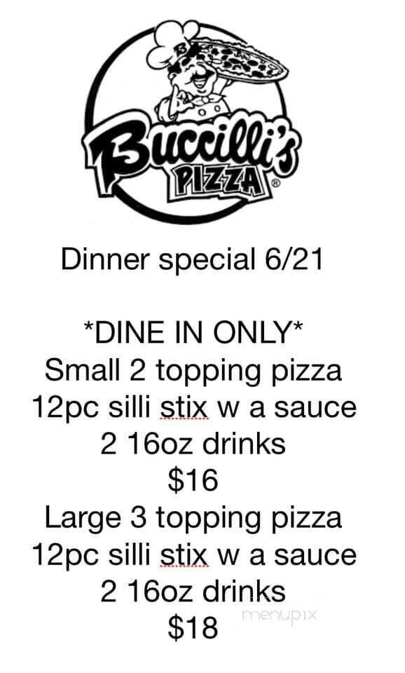 Buccilli's Pizza - West Branch, MI menu_pic